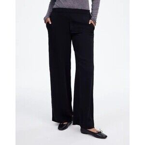 MADEWELL Tall Pull On Straight Pants TXXL True Black Crepe Work Office NWT B42